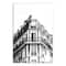 Black And White European Building 24" x 36" Canvas Wall Art